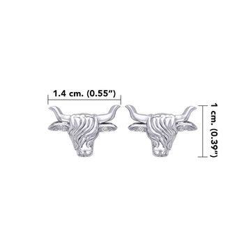 The Highland Cow Silver Post Earrings TER2175 - Jewelry